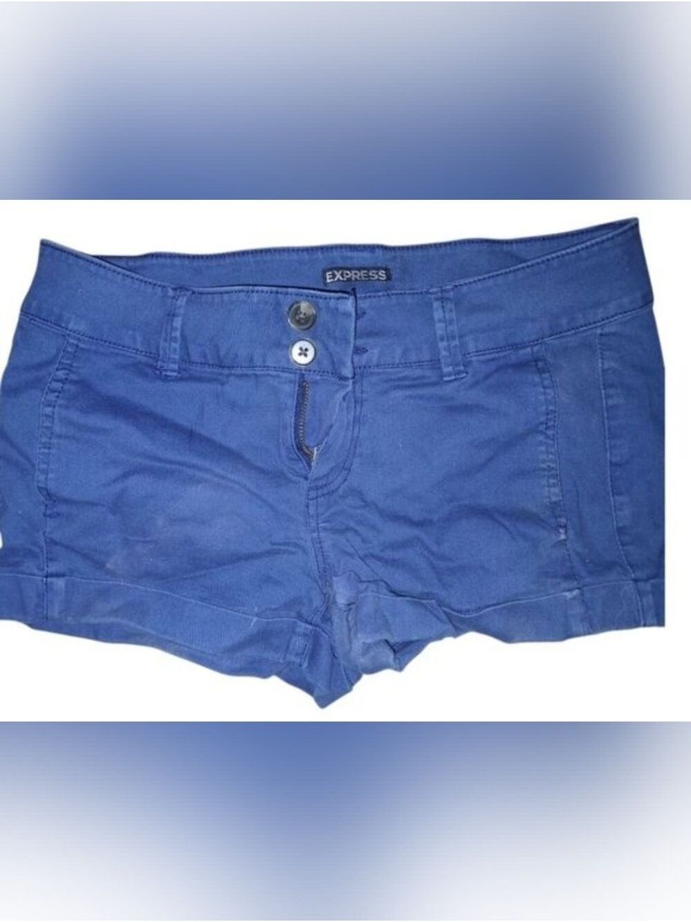 Express Blue High Waist Shorts Size 6 - Picture 4 of 4